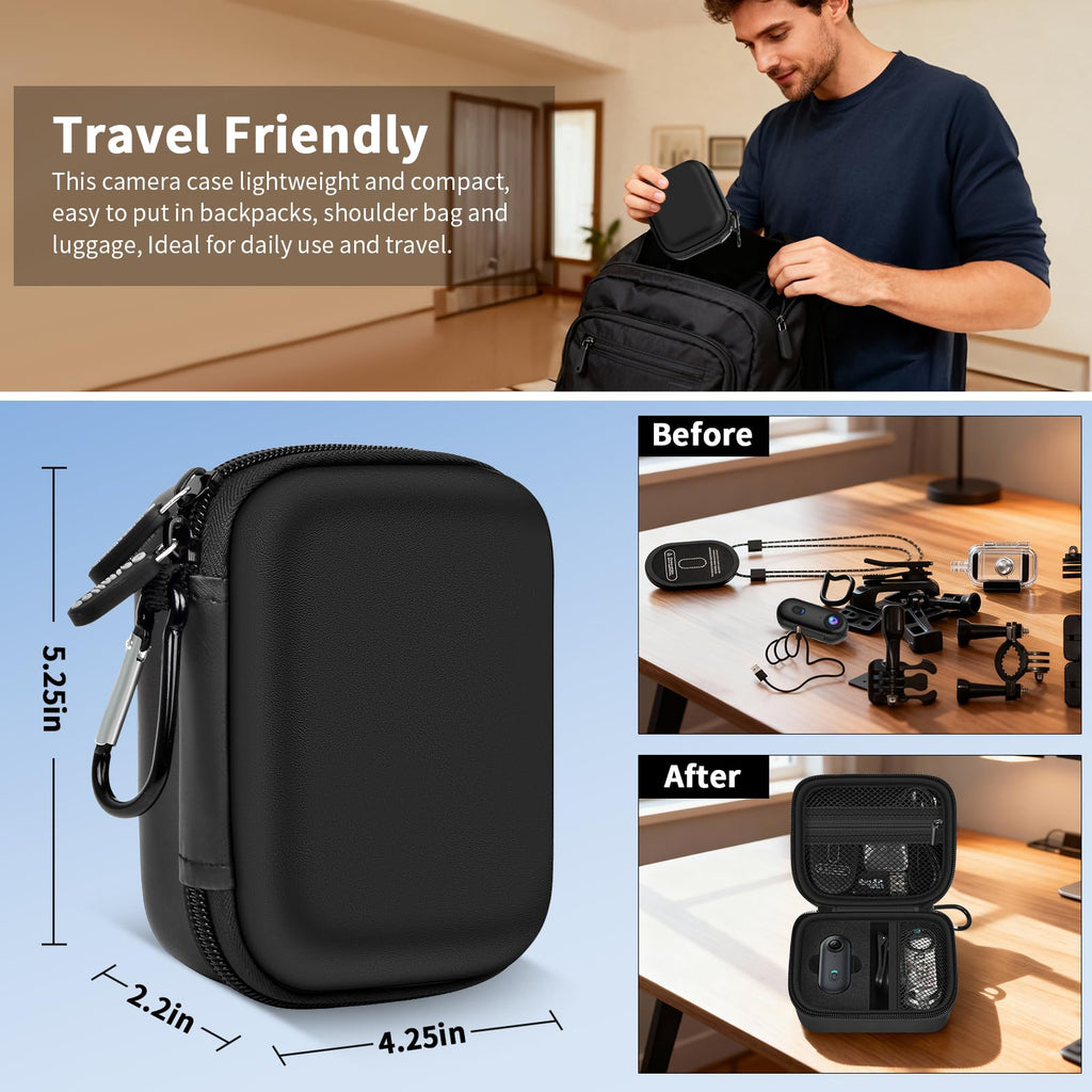 casmilee Hard Mini Body Camera Case for Thumb Action Cam, Box Only