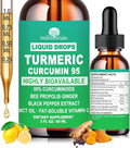 Turmeric Curcumin Supplement - 1000mg Liquid Complex with 95% Curcuminoids & Enhanced Absorption | Joint & Immune Support