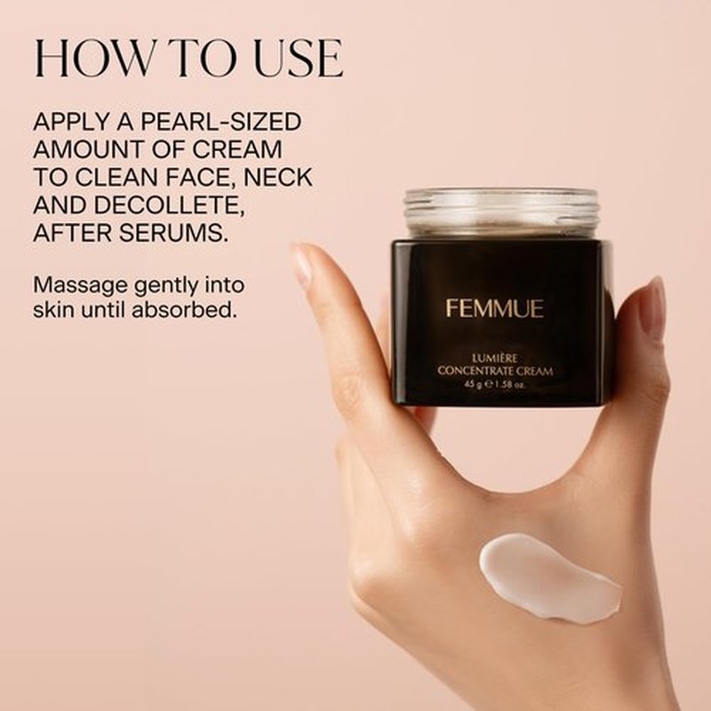 FEMMUE Lumière Concentrate Cream Face Moisturizer (1.58 fl oz) | With Vitamin C, Shea Butter, Niacinamide & Peptides | Supports Skin Elasticity & Barrier | Korean Beauty Skin Care