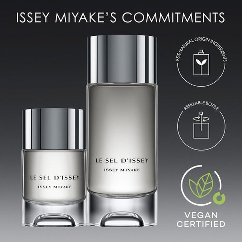 Issey Miyake Le Sel d'Issey Eau de Toilette - Fresh Woody Marine Fragrance for Men - Refillable 3.3 oz