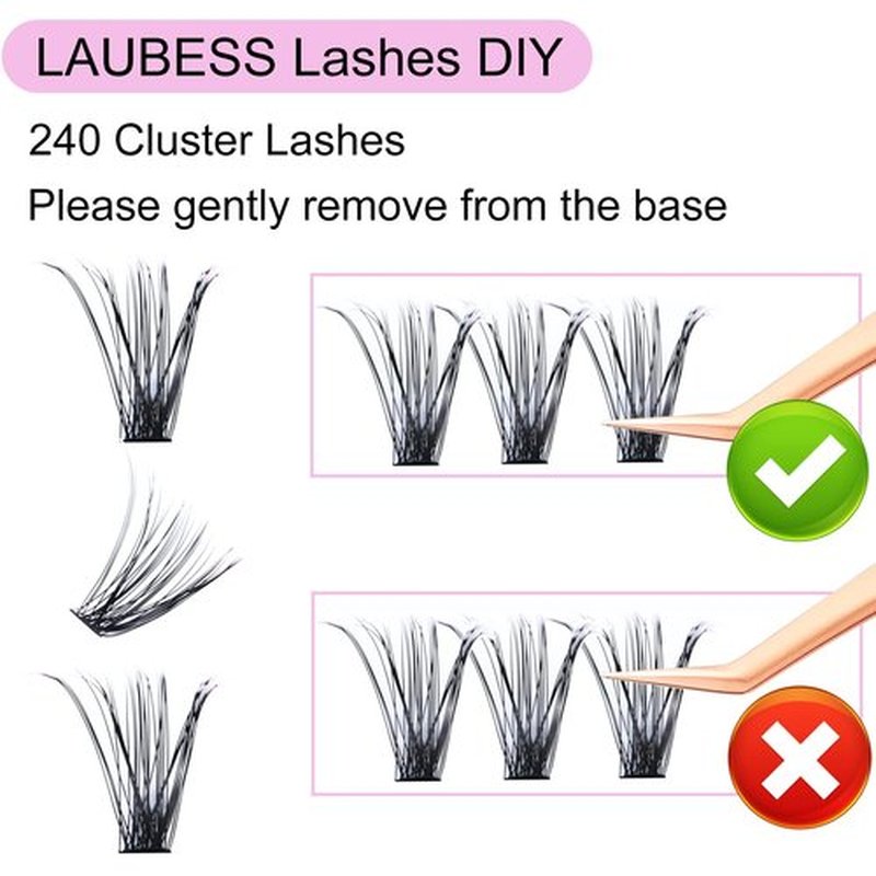 Cluster Lashes 40D Eyelash Clusters Mixed Tray Wispy Lash Clusters Extensions D Curl Cluster Eyelash Extensions Individual Lashes DIY Lash Extension (40D-0.07D-9-16mm)