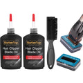 2PCS Premium Hair Clipper Blade Lubricating Oil for Clippers, with Oil Dip Box and Barber Clipper Brush