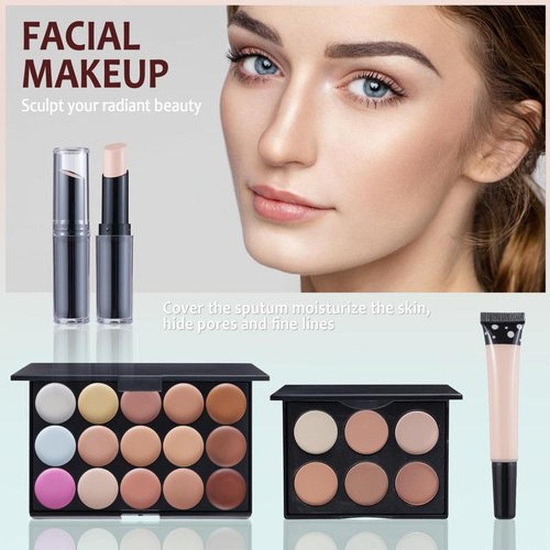 Makeup Kit For Women Full kit, Makeup Set For Teen Girls Eyeshadow Lip gloss Lipstick Make up Brushes Eyebrow Eyeliner Pen Liquid Concealer Foundation Primer makeup bag