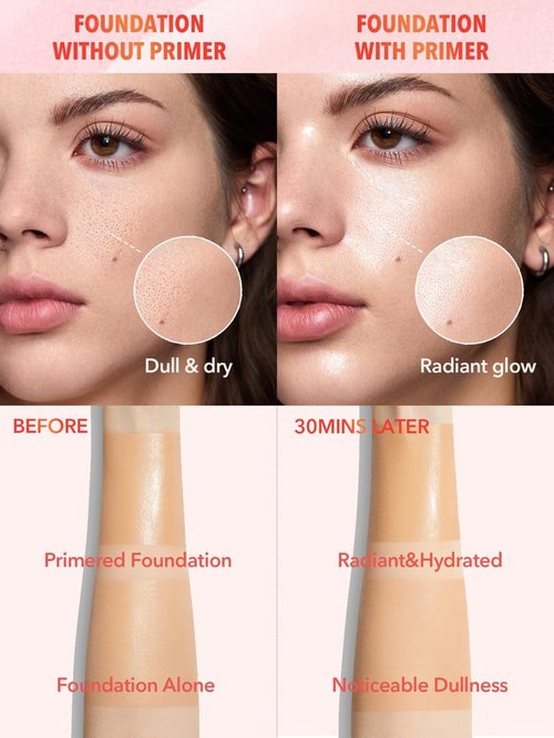 SHEGLAM Melon Melt Niacinamide Serum Primer Smooth Skin Deep Moisturizing for Perfect Makeup