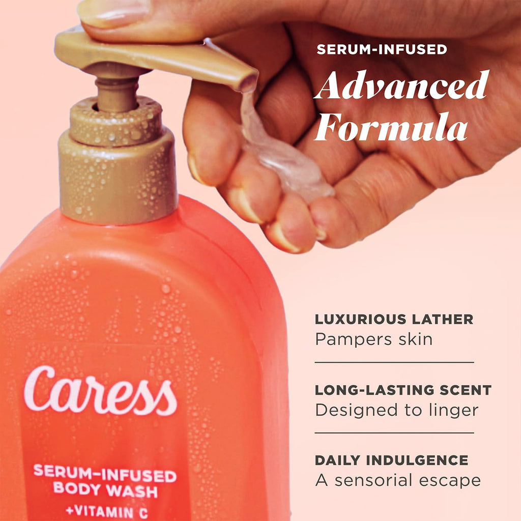 Caress Body Wash Creamy Vanilla Blossom & Creamy Guava Nectar Variety 2-Pack – Moisturizing Body Washes with Long-Lasting Fragrances, Self-Care Gifts for Women, 20 Oz Ea