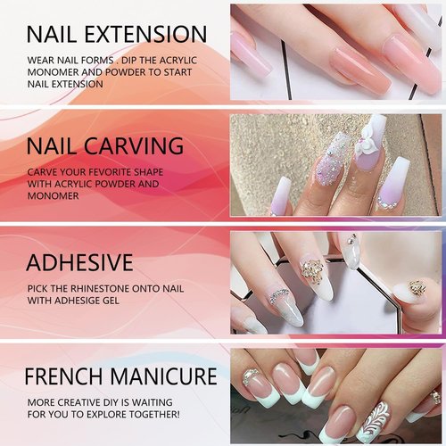 MUSILAN Monomer Acrylic Nail Liquid - 300ML Professional Acrylic Nai Liquid Monomer For Acrylic Powder System Kit For Nail Beginners Extensio Quick Dry Time