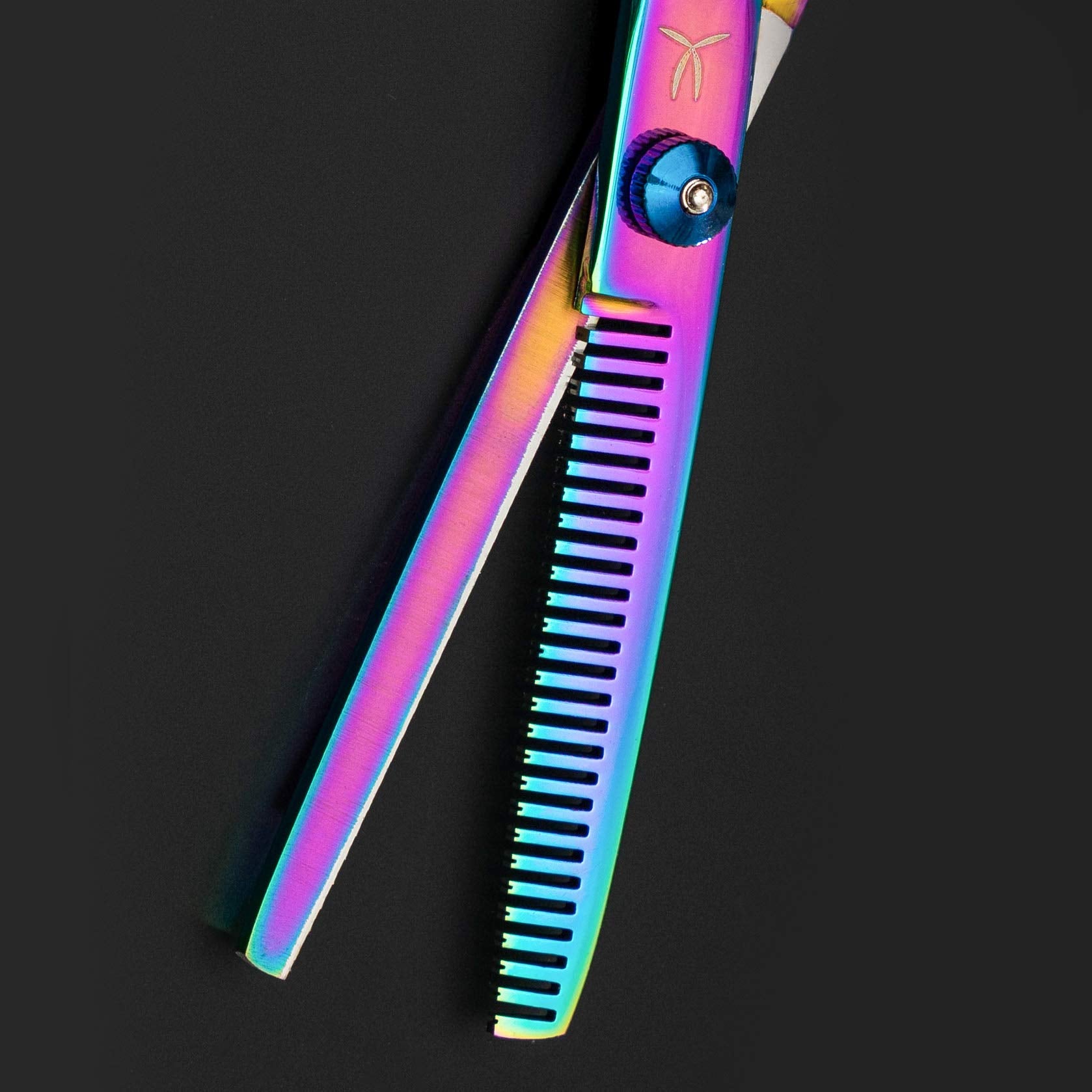 FARRAY Hair Cutting Scissors Thinning Shears，6.5 Inch Professional Stainless Steel Barber Hair Scissors，for Both Salon and Home Use (Aurora color)
