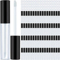 Nuanchu 100 Pcs 10 ml Lip Gloss Tubes Bulk Empty Plastic Lip Gloss Containers Clear Tubes Refillable Balm with Wand and Rubber Inserts Containers Bottles for DIY Makeup Travel (Black)