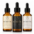 Satori Sea Beard Oil Variety Pack for Men - 3 Pack (Bourbon Vanilla, Mahogany Tonka Bean, Bergamot Sage) - Premium Beard Oil for Men - Moisturizing & Conditioning Beard Care -1 oz Bottles