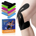 KTQUICK Precut Kinesiology Tape for Knees,12 Ct,20% Stronger Adhesive Black