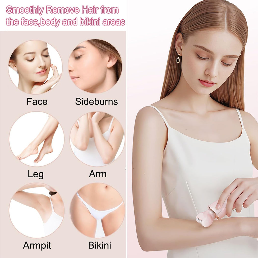 XYOUWEI 2 in 1 Bikini Trimmer for Women, IPX7 Waterproof Wet/Dry Use Women Electric Shaver, Rechargeable Cordless Electric Razors for Pubic Hair Bikini Legs Arm Underarm Face
