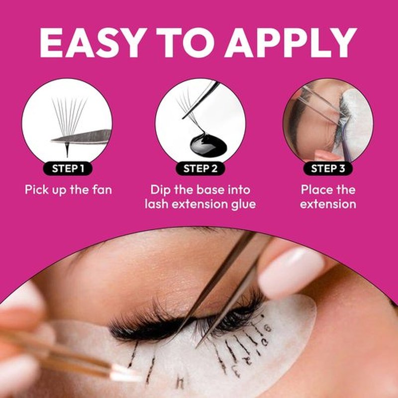 Eyesy Lash 500 Promade Fans - Volume Premade Lash Fans for Eyelash Extensions Pointy Base Handmade Loose Pre Made Eyelashes Middle Stem Soft and Lightweight (5D 0.07 D 12mm)