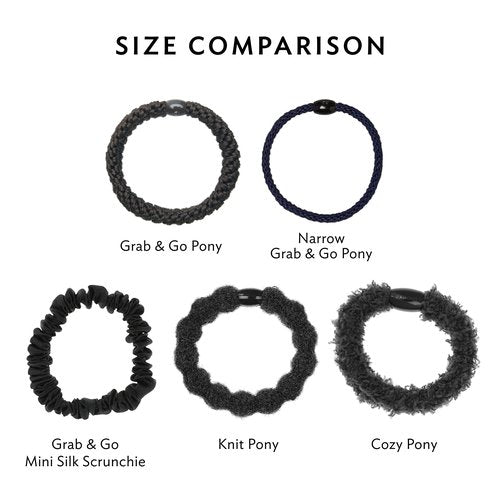 L. Erickson Brown Hair Ties with Gold Beads for Thick Hair, Grab & Go Ponytail Holders, 8 Pack, Leather | Gold Bead, Thick No-Crease Bands with Strong Hold, Damage-Free Design