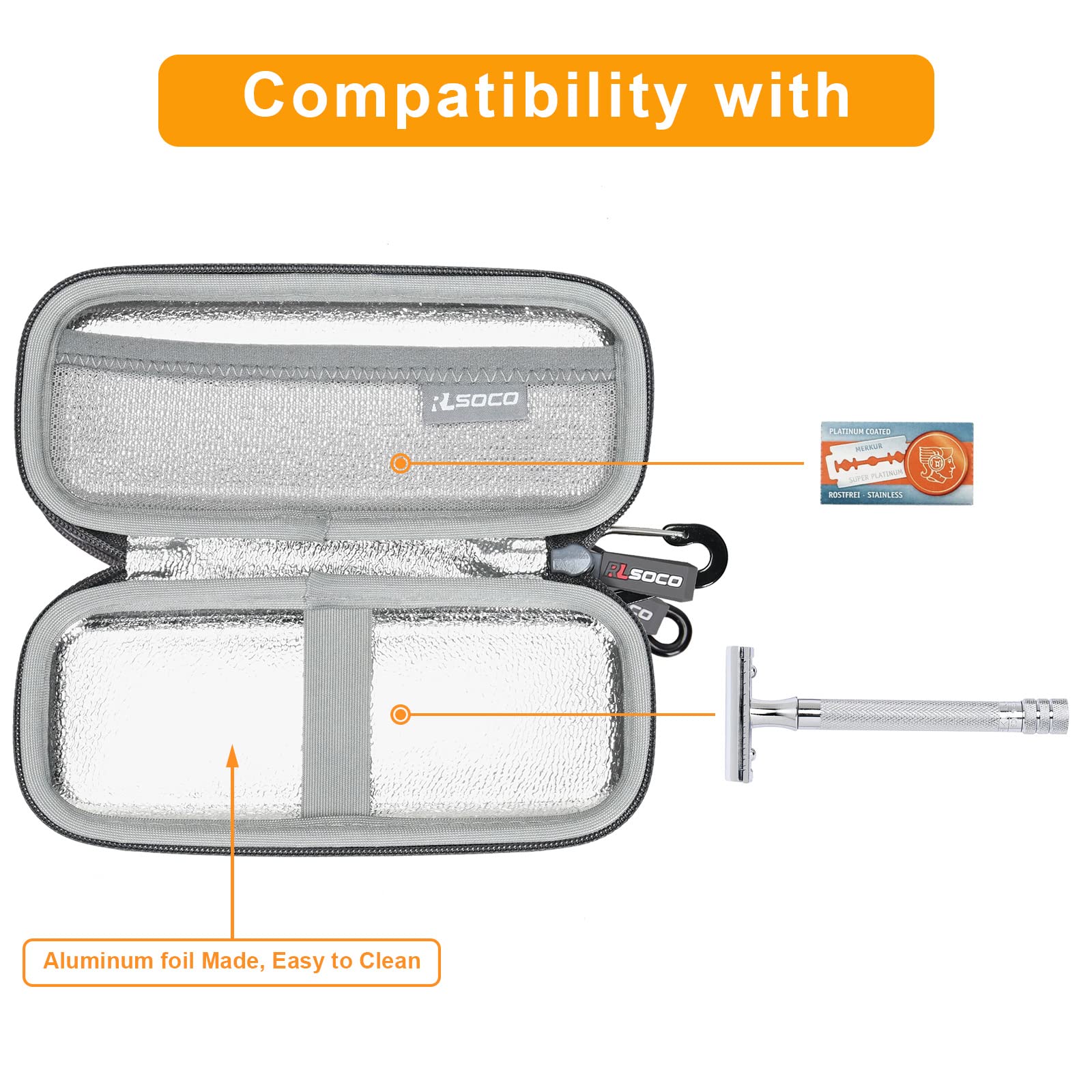 RLSOCO Carrying Case for Merkur Futur 23C/33C/34C/37C/38C Razor & works with Schick Razor (Case Only)