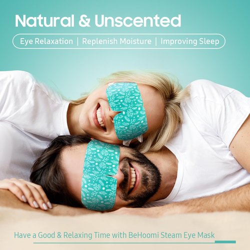BeHoomi 30Packs Steam Eye Mask, Heated Eye Mask Warm Compress for Eyes, Self Heating Disposable Steam Mask for Home Sleep, Spa, Travel Essentials & Relaxation Gifts, Stocking Stuffers (Unscented)