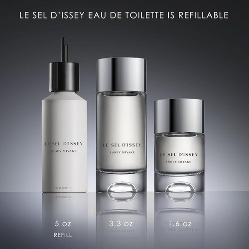 Issey Miyake Le Sel d'Issey Eau de Toilette - Fresh Woody Marine Fragrance for Men - Refillable 3.3 oz