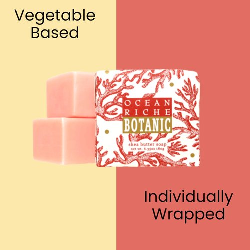 Greenwich Bay Mini Botanical Soap Bars – 12 Pack 1.9 oz Each – Individually Wrapped Guest Soaps for Airbnb, Spa, Travel, Bath – Travel Size Bar Soap Set, Ocean Riche