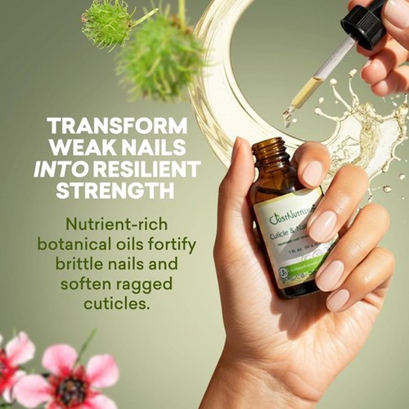 Just Nutritive Cuticle Oil | Nourishing Nail Serum for Soft, Strong Cuticles & Nails - 1 oz