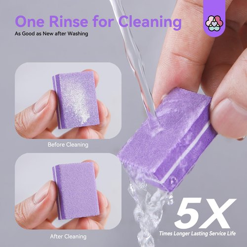 SAVILAND Nail Buffer Block Files for Manicure : Double-Sided 80 100 Grit Nail Buffer Block 150Pcs Washable Nail Buffer Shine Kit for Salon Shaping Polishing Mini Nail Buffer for Natural Acrylic Nails