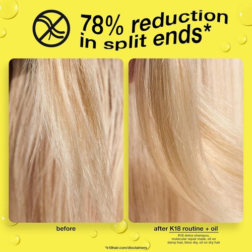 K18 Molecular Repair Hair Oil - Weightless Formula for Stronger, Healthier Hair | All Hair Types