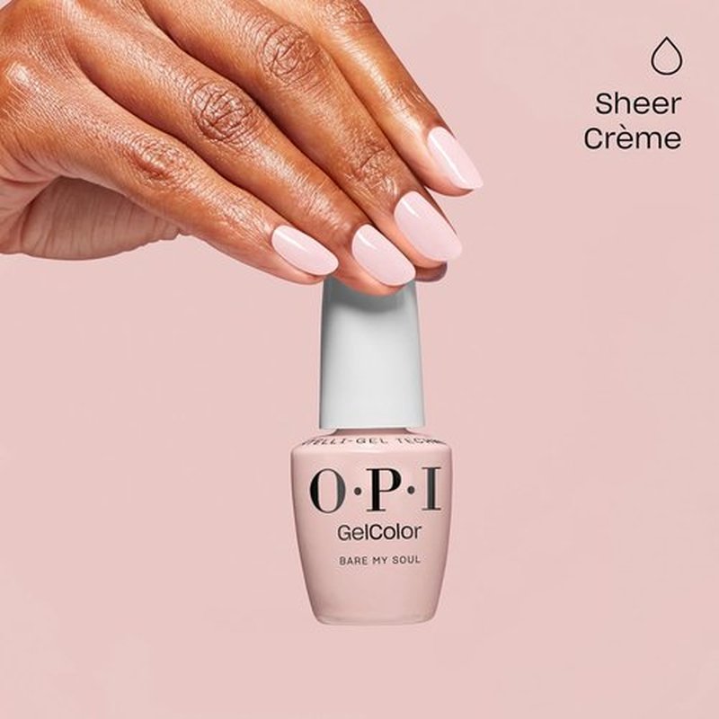 OPI GelColor Gel Nail Polish Trio - Iconic Sheer Nude Shades | Funny Bunny, Soft White + Bubble Bath, Nude Pink + Bare My Soul, Soft Beige Crème