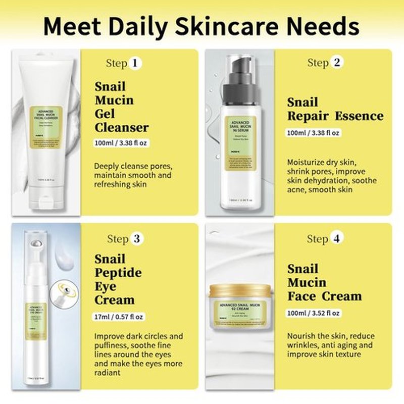 Collagen Skincare Set For Teen Girls, Anti Wrinkle & Repair Face Skin Care Gift Set With Face Cleanser, Serum, Face Cream, Eye Cream, 4 PCS Peptides Facial Kit Travel Size For Women.