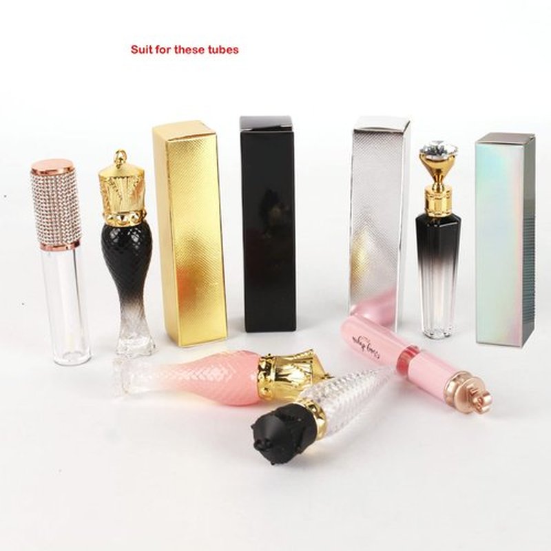 50 pieces 350gms lip gloss paper box, lipgloss mascara eyeliner packing box for DIY cosmetic, (27 * 27 * 115mm, holografic)