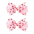 YanJie 4'' Hair Bow Clips Love Heart Hair Clips Valentines Hair Accessories Red Pink Bow Hair Barrettes Heart Print Boutique Alligator Toddler