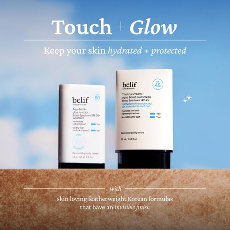 belif Aqua Bomb SPF 45 Hydrating Niacinamide Sunscreen (1.69 fl. oz) - The True Cream PA++++, Daily Broad Spectrum, No White Cast, Weightless & Invisible, Non-Greasy, Korean Skincare