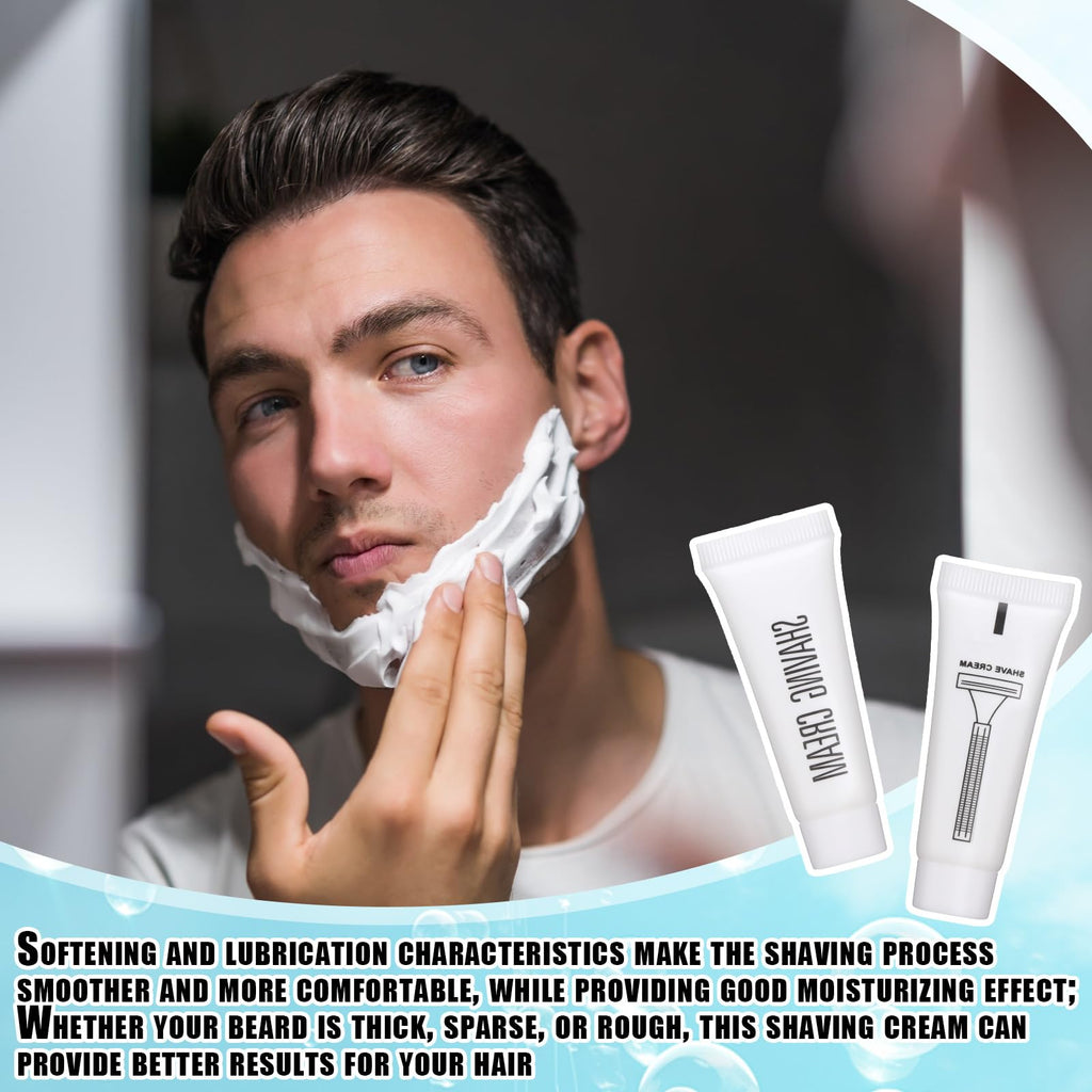 Viozakanry Disposable Shaving Cream Bulk Travel Size 10 Ml/ 0. 35 Fl. oz Shave Cream for Hotel Camping Travel Homeless Toiletries(50 Pcs)