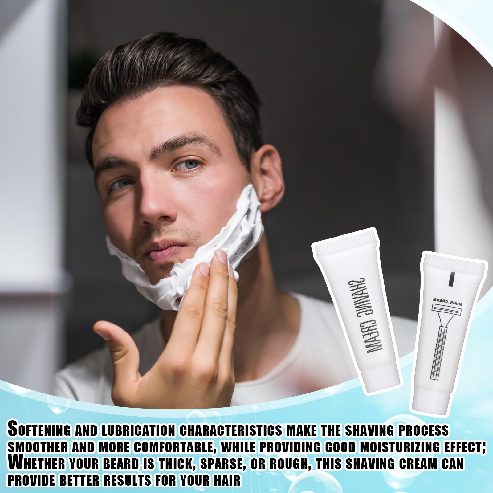 Viozakanry Disposable Shaving Cream Bulk Travel Size 10 Ml/ 0. 35 Fl. oz Shave Cream for Hotel Camping Travel Homeless Toiletries(50 Pcs)