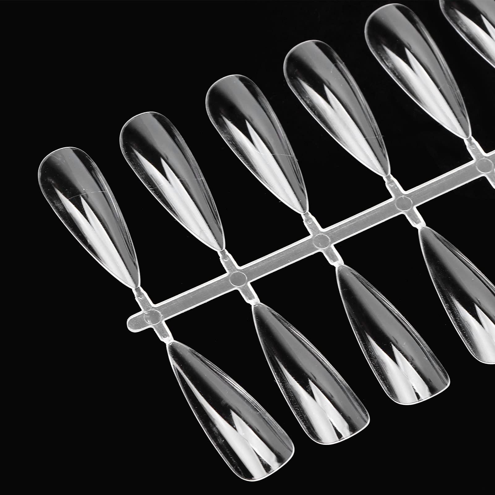 240pcs Transparent Nail Sticks for Nail Art Polish Display Tips, Durable & Portable Manicure Supplies,Transparent(Long tip 240 pieces)