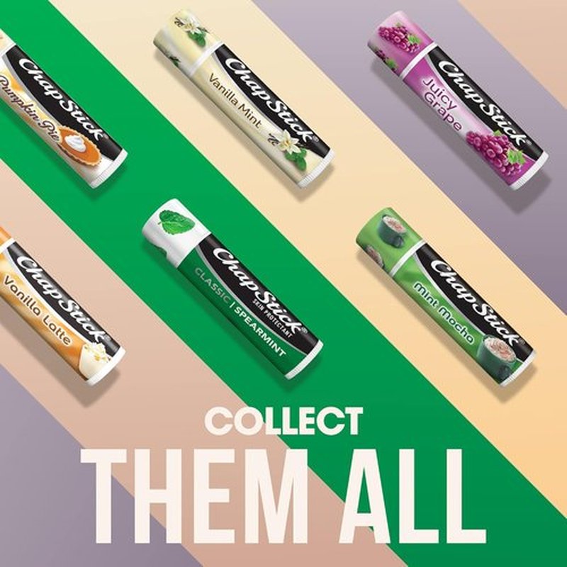 ChapStick Classic Spearmint Lip Balm 12-Pack - Cool & Refreshing Moisturizer for Dry Lips, 0.15 Oz Each