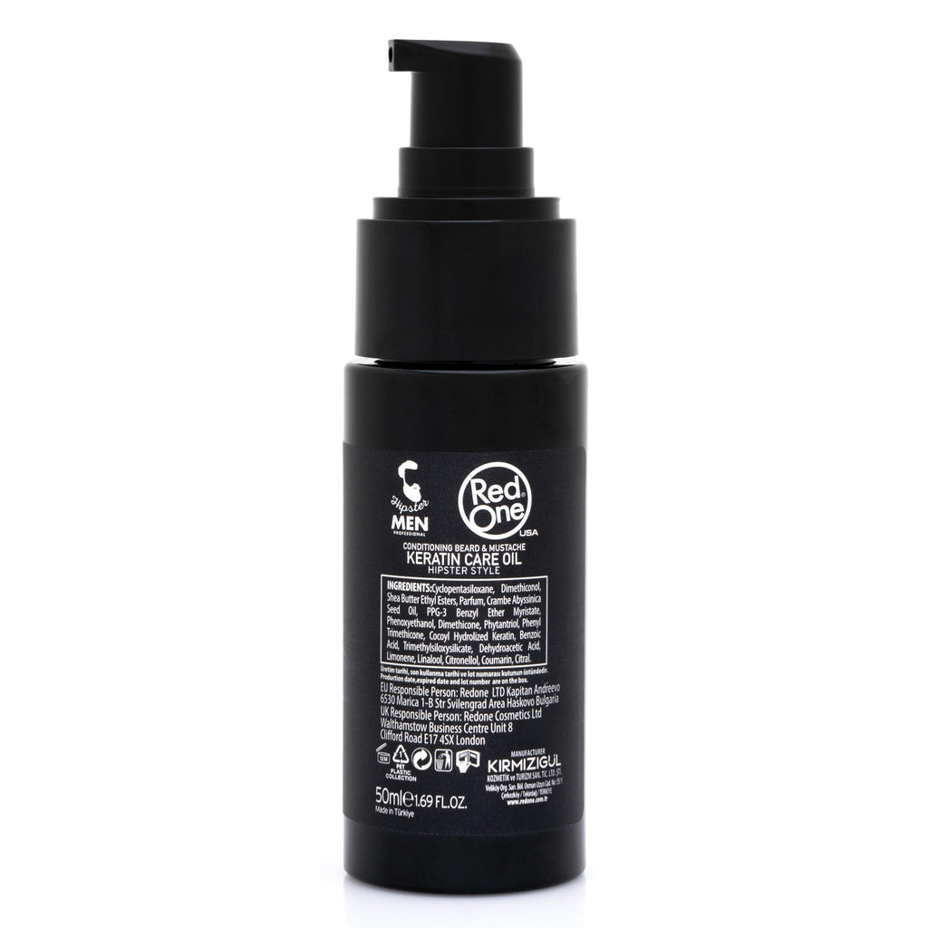 Redone Beard Care Oil with Keratin 50ml | Beard Conditioner for Men | Strengthens, Softens & Promotes Healthy Beard Growth | Non-Greasy Natural Formula | Smooth Finish & Shine Enhancer