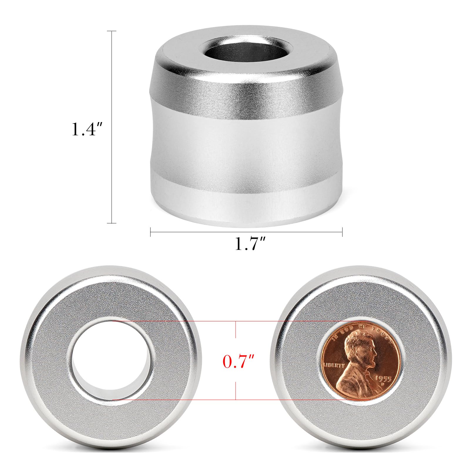 Linkidea 2 Pack Safety Razor Stand, Opening Dia 0.7" (18.5mm) Aluminum Alloy Men's Shaving Stand for Bathroom Countertops, Silver