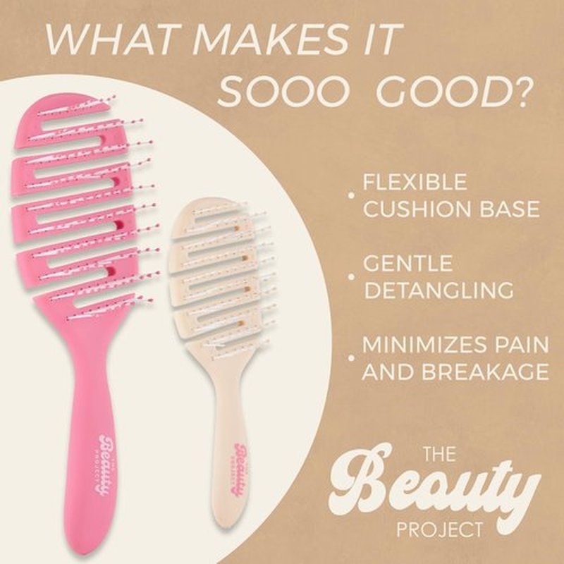 2 Pack Detangling Brush for All Wet or Dry Hair Types - Pain-Free Brushing, Vented Hair Brush - Lightweight Handle - Mommy and Me Brush Set (Crimson Sand)