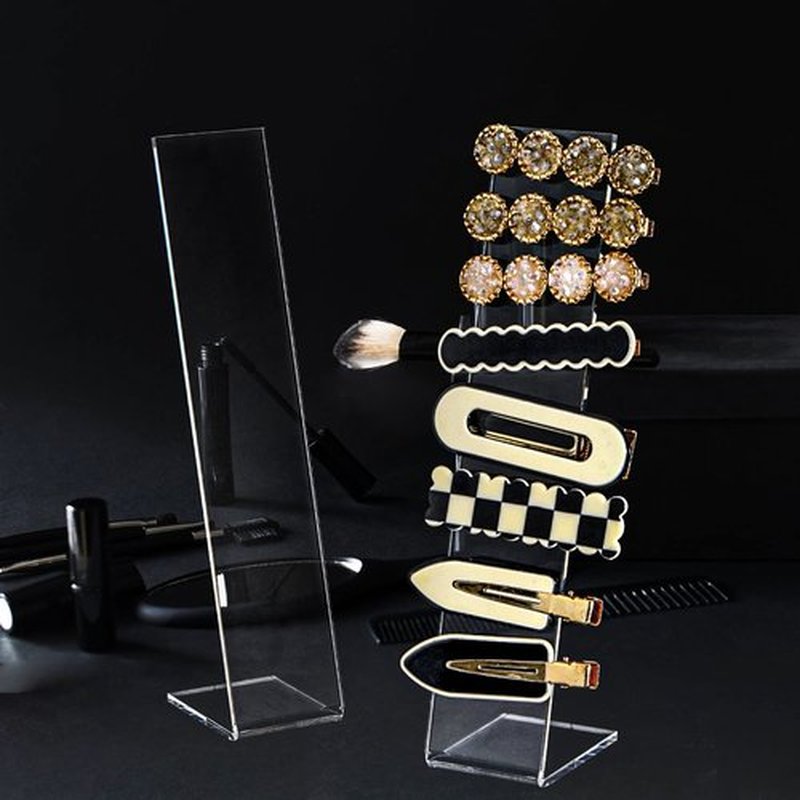 Suwimut 15 Pieces Acrylic Hair Clip Display Stand, Clear L-Shaped Hairpin Barrette Stand Holders, Tabletop Hair Clip Organizer Storage Rack for Hair Bow, Headbands, Hair Ties, Teen Girls, Women