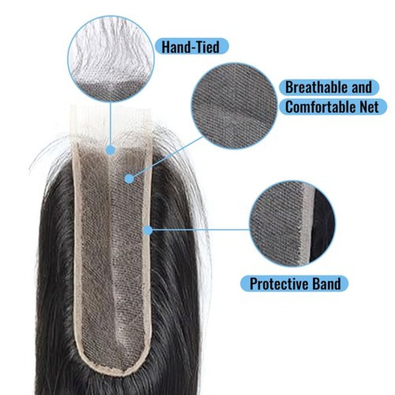 Kinky Straight 2x6 HD Lace Frontal Closure 12A Brazilian Raw Virgin Yaki Kinky Straight Human Hair Closure Natural Hairline Pre Plucked 16 Inch