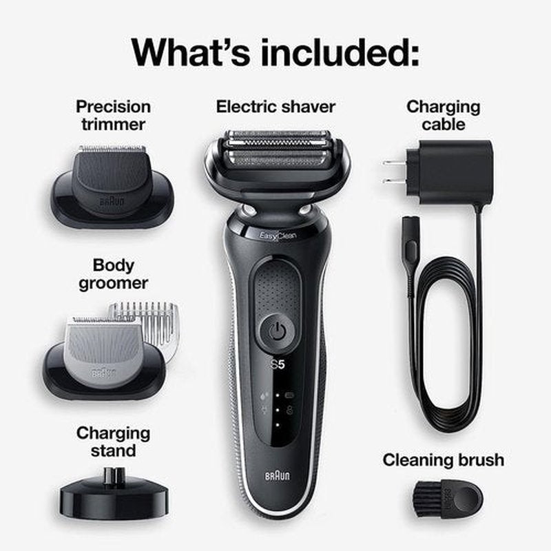 Braun Electric Razor - Waterproof Foil Shaver Series 5 5050cs | Wet & Dry Shave with Beard Trimmer & Groomer, Blue
