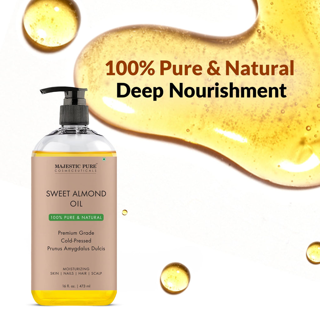 MAJESTIC PURE Apricot Oil, 100% Pure and Natural, Cold-Pressed, Apricot Kernel Oil, Moisturizing, for Skin Care, Massage, Hair Care, and to Dilute Essential Oils, 16 fl oz