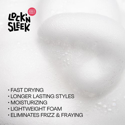 LOCK'N SLEEK Braid Foam for braiding, Twists and Locs, No Frizz with Shine, Fast Drying, Light Weight Mousse, 8 Oz