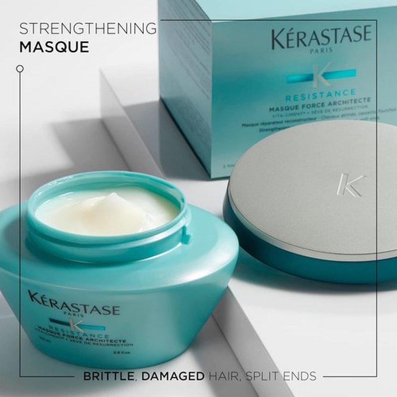 Kerastase Resistance Force Architecte Hair Mask - Reconstructs & Strengthens Dry, Damaged Hair with Ceramides & Pro-Keratin Complex