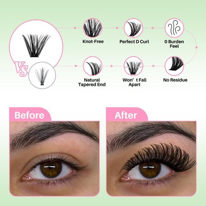 Lash Clusters Kit for Beginners Eyelash Clusters Kit Lashes Clusters Kit Cluster Pestañas Postizas Naturales with Lash Bond&Seal,Lash Tweezers,Brush RITALASH(640pcs 20D+40D+60D+80D Kit,9-16mm)