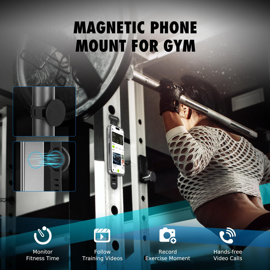 Stroller Phone Holder for Magsafe iPhone 17 16 15 14 13 12 Steering Wheel Phone Mount for Bike, Peloton, GYM, Treadmill, Wrist, Shopping Carts, Bar Magnetic Mount Adapter Accessories for All Phones