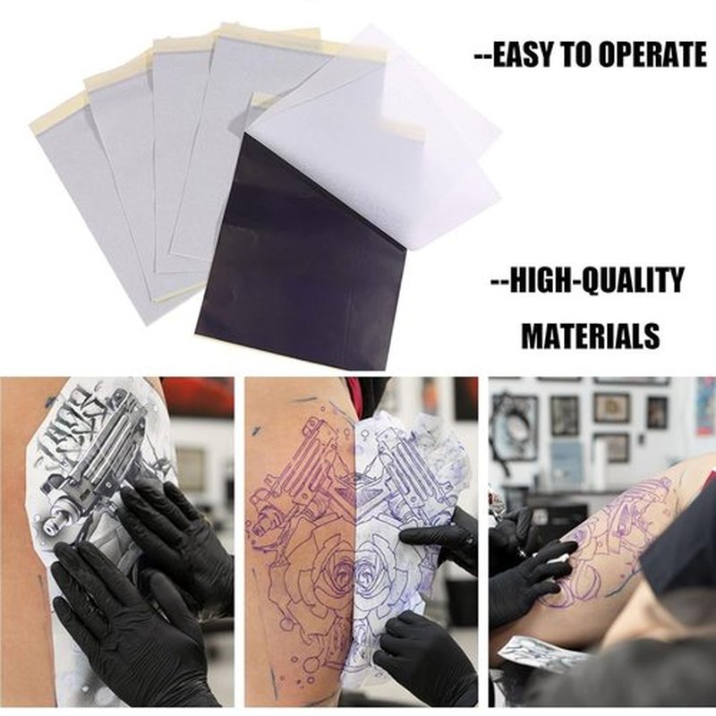 SOTICA 50PCS Tattoo Transfer Paper Tattoo Stencil Paper 4-Layer A4 Size Reusable DIY Transfer Paper for Stencil Printer & Hand Drawing Tattoos Supplies
