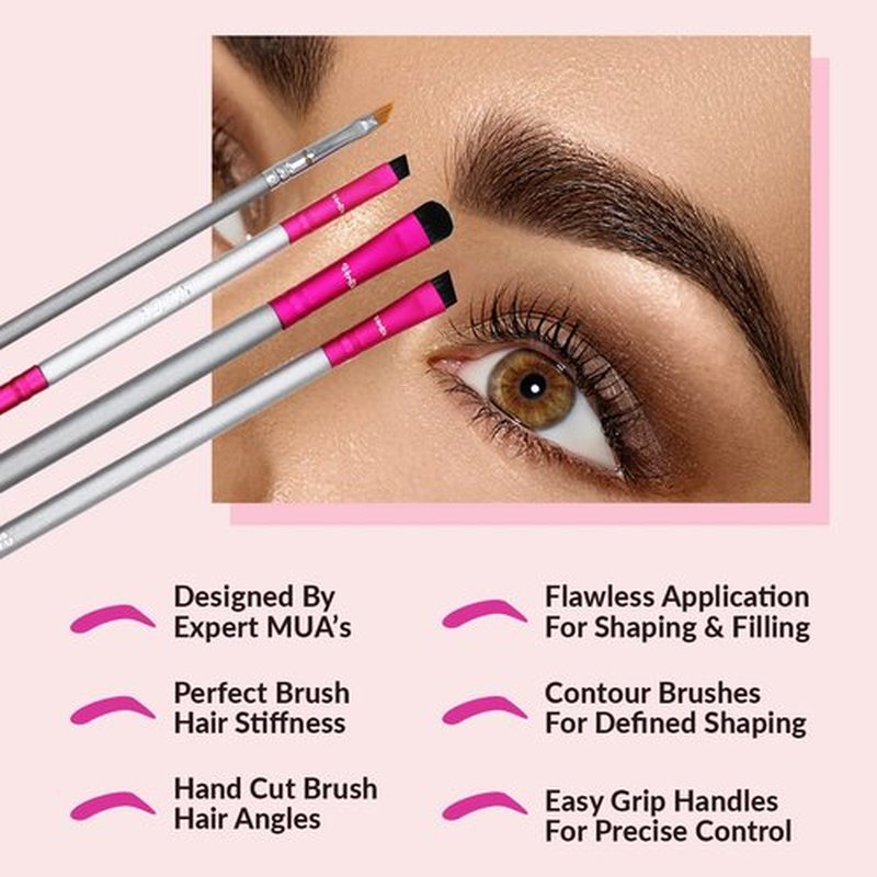 Regine Switzerland Eyebrow Brush Kit - Thin Angled Brushes for Shaping & Concealing | Duo Spoolie Brushes