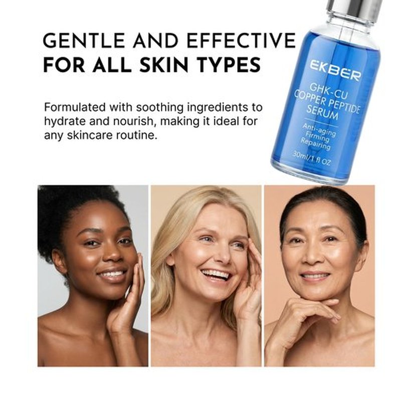 GHK-Cu Peptide Copper Peptides Serum for Face - Topical GHKCu with Hyaluronic Acid for Healthy Aging - Multi-Peptide Formula to Promote Collagen Support Fine Lines Firming Skin Elasticity Hydration