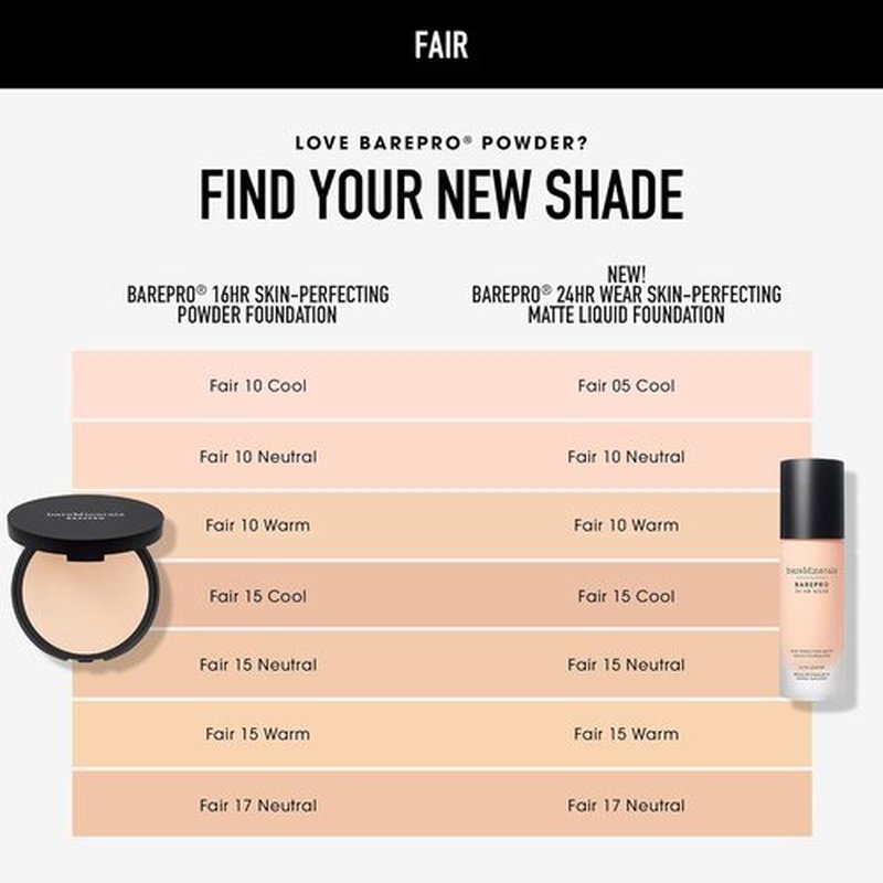 bareMinerals Barepro Liquid Foundation - Full Coverage SPF 20, Breathable Makeup, 24HR Wear, Natural Matte Finish