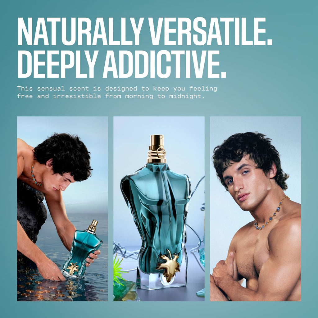 Jean Paul Gaultier Le Beau Eau de Toilette for Men - Long Lasting Addictive Aromatic Woody Men's Cologne with Bergamot, Coconut Wood & Tonka Bean - Designer Fragrance Spray, 4.2 oz