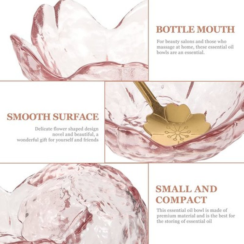 Beaupretty Pink Face Mask 2 Sets Facial Masks Mixing Bowls Shaped Bowls with Metal Spoons Essential Oil Bowl for Home Salon Skin Care Mask